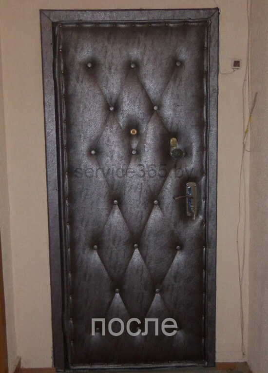 Оклейка входных металлических дверей